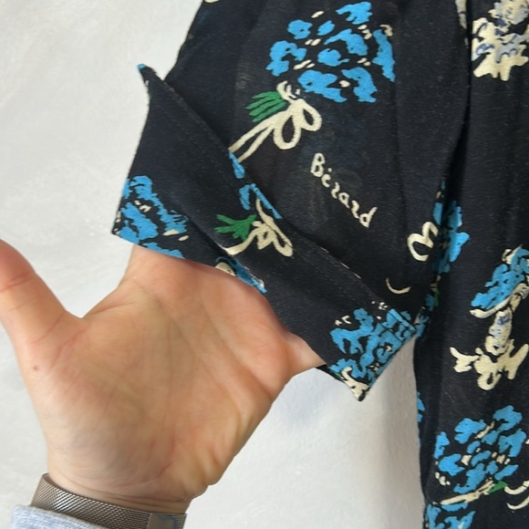 Anna Sui Berard Faces Print Dress Floral Buttons shirt dress size 2 made in usa - Picture 10 of 13